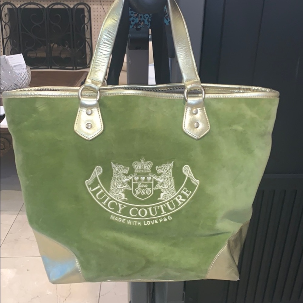 Vintage Velvet Green Juice Couture Bag